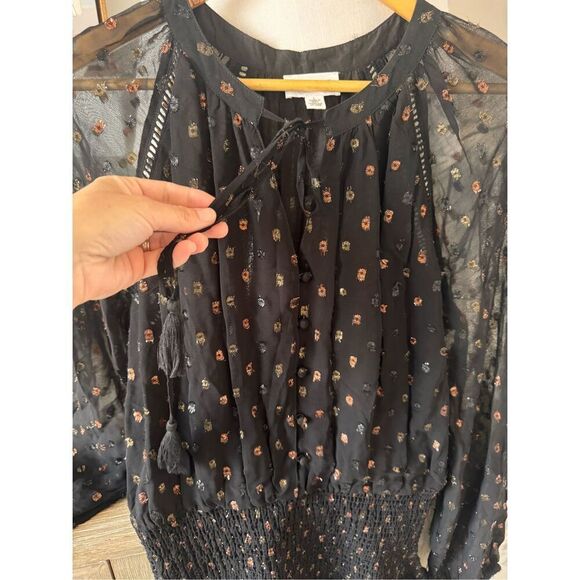 NWOT Allison New York Scarlett Black Metallic Dress Size Large - Picture 6 of 12